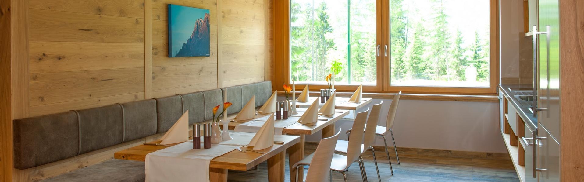 Essbereich im Badehaus