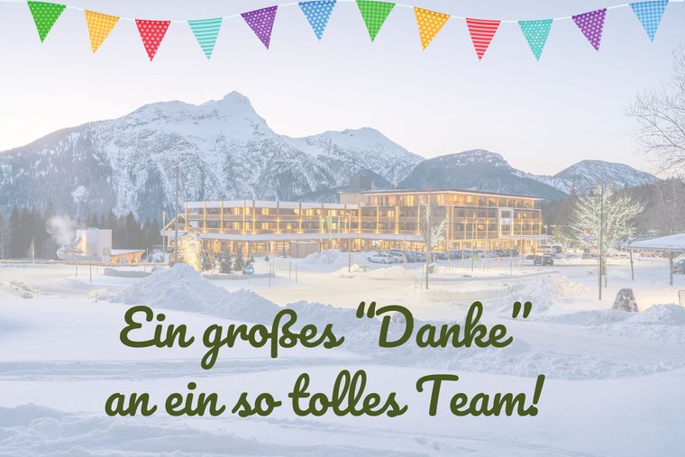 Außenansicht mit Danke-Text