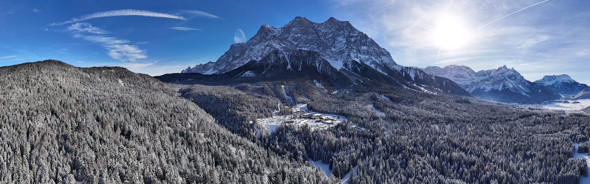 Drohnenaufnahme im Winter