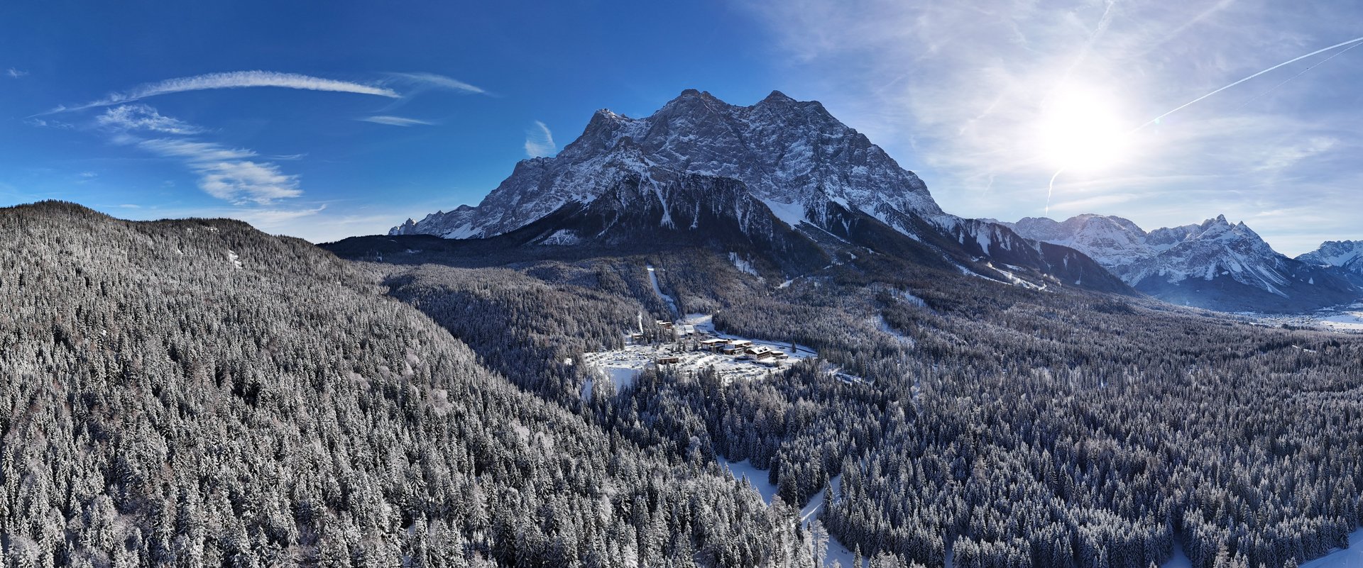 Drohnenaufnahme im Winter