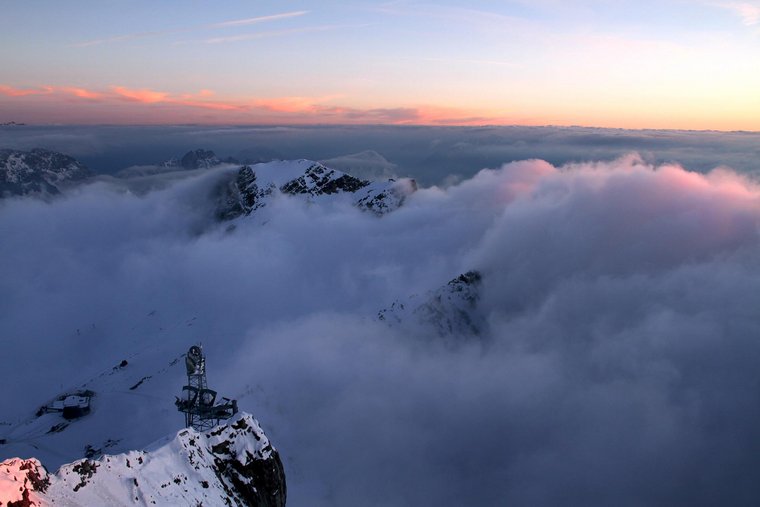 Bergpanorama im Abendrot