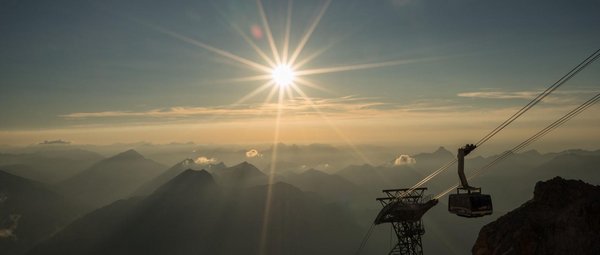 Zugspitzbahn bei Sonnenschein