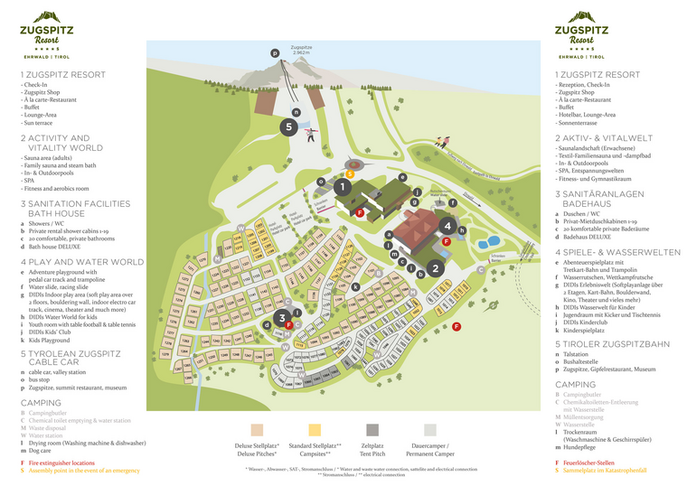 Lageplan des Zugspitz Resorts in Ehrwald